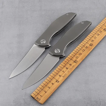 Неоновите сгъваем нож с острие D2, дръжката е от титанова сплав, тактика къмпинг, инструмент за оцеляване edc, инструмент за самозащита, остър ловен нож
