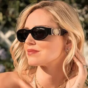 Нова кутия за женски слънчеви очила в малки рамки 2023 инча, полигональная, модерни мъжки слънчеви очила желейного цвят