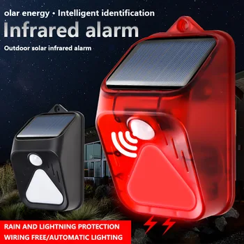 Нова Слънчева Стенни лампа Инфрачервена алармена система с дистанционно управление, възприемане на човешкото Тяло, което Води Животни в движение, Слънчева Сигнална лампа