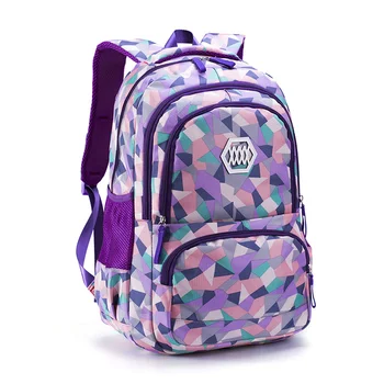 Новата училищна чанта за начално и средно училище с геометричен принтом за момичета, детски раница за книги, голям и лесен раница