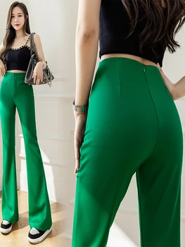 Нови пролетно-летни дълги панталони, дамска мода 2023, просто стил, женски улични разкроена панталон, тънък монтиране прави панталони, Женски