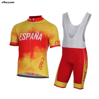 Нови Цветове на КЛАСИЧЕСКИ комплект за колоезденето отбор на Испания по поръчка за състезания Или КАРАНЕ