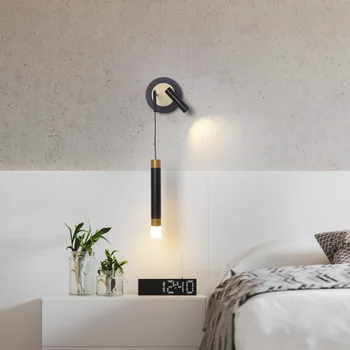 Новият стенен лампа край леглото в спалнята, модерен и лесен, в скандинавски стил, персонализирано креативен стенен лампа за дневна, декора на стените