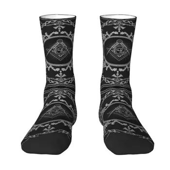 Новост мъжки масонството барокови изкуство рокля чорапи унисекс топло Breathbale 3D печат масонски екипажа чорапи Мейсън 