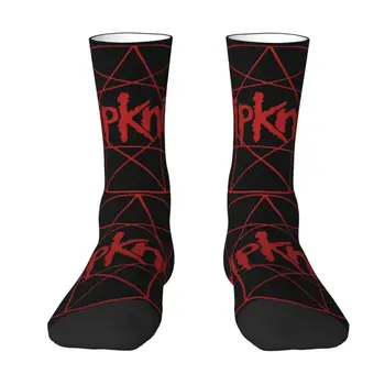 Новост, мъжки чорапи-слипоны в стил рок, Унисекс, удобни чорапи с 3D принтом Heavy Metal Music Crew