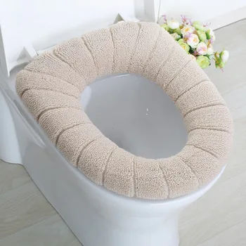 О-образна калъф за седалката на тоалетната чиния, запазва топлината, с шарени тиква, подложка за стульчака, вязаный мека подложка, седалка за тоалетната чиния, миещи Аксесоари за баня