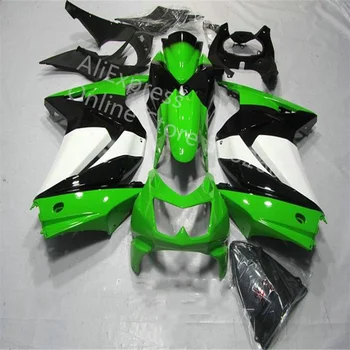Обичай мотоциклет обтекател за Kawasaki Ninja 250r 2008-2014 ZX250R 08 -14 зелен бял черен комплект обтекателей