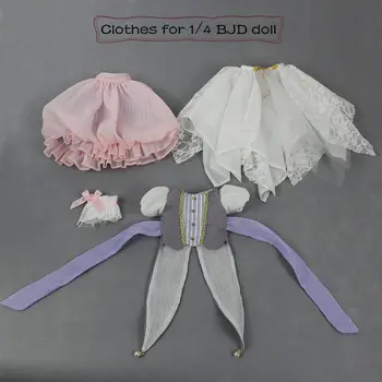 Облекло DBS само за кукли 1/4 bjd 45 см, розова рокля, бял дантелен смокинг, облекла в стил Лолита, подарък за дами и момичета