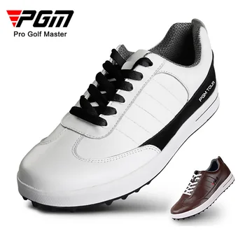 Обувки за голф PGM мъжки обувки от телешка кожа, без нокти водоустойчива и дишаща ежедневни обувки, спортни обувки