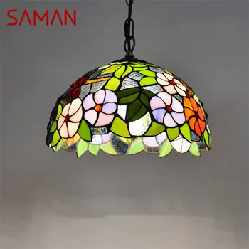Окачен лампа SAMAN Тифани, съвременна led крушка, творчески осветителни тела, декоративни растения за домашно хранене