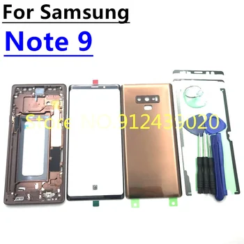 Оригинален NOTE9 Пълен Корпус на Задната част на Кутията + Стъклена Леща Предния Екран + Средната Рамка За Samsung Galaxy Note 9 N960 N960f Есенна Част
