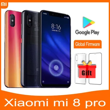 Оригинален смартфон xiaomi mi 8 Pro Snapdragon 845, мобилен телефон Android, пръстов отпечатък, NFC 3000 mah