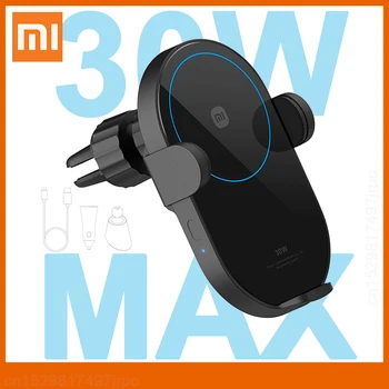 Оригинално ново безжично зарядно за кола Xiaomi мощност 30 W Макс с автоматично индуктивным разширение, стойка за телефон, бързо зареждане на W03ZM Xiaomi Mi 13 Pro
