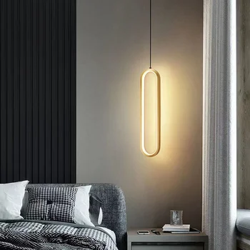 Осветителни тела в скандинавски минимализме, луксозни led полилей, нощна лампа за спалня, модерна и креативна хол, фонова стена, вътрешно осветление