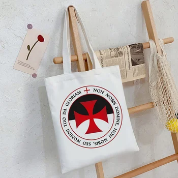 Пазарска чанта Templars, чанта за рециклиране, холщовая еко-джутовая чанта, чанта за пазаруване bolsa compra sacolas