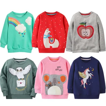 Памучни блузи с шарени животни, за момчета и момичета, корея, детски дрехи, детски блузи, блузи с динозавром, пуловер с единорогом