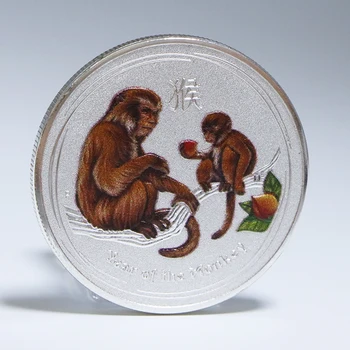 Подаръци честита Нова Година на Година Маймуни 1 унция Сребро, монети, деноминирани 999 проба от Австралийско Животно Елизабет II Възпоменателни Монети със Сребърно покритие