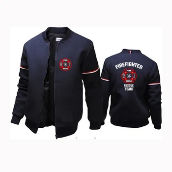 Пожарникар на Спасителния екип, мода с принтом 2023, нова мъжка лятна риза, кръгла яка, обикновен памук, дълъг ръкав, спортни костюми, палта