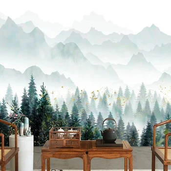 Потребителски Водоустойчиви Тапети от Всякакъв Размер В Китайски Стил Гора Кедър, Планината Птици Фотообои Papel De Parede 3D Стикер За Стена