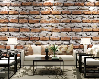 Потребителски тапети модерна минималистичная 3D триизмерна циментова стена тухлена стена ретро цялата къща фонова стена домашна стенопис