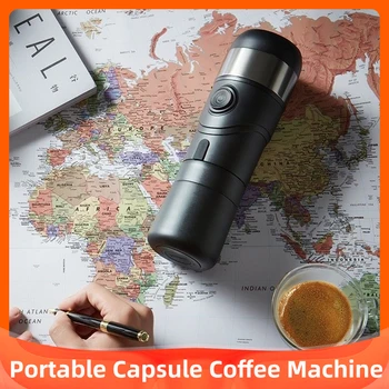 Преносим мини-капсульная кафемашина, електрическа ръчна машина за еспресо, кафе Американо за дома, колата, пътуване, къмпинг