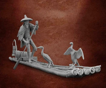 Продукцията на анализираните 1/3254 мм древен човек Стар рибар фигурка от смола миниатюрни модела комплекти неокрашенный