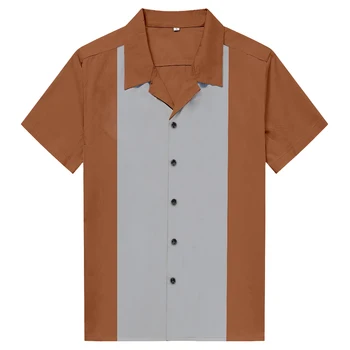 Пролет-лято ежедневни ризи с копчета в стил рок-н-рол, дизайнерски клубна облекло за партита, мъжка риза в стил хип-хоп с къс ръкав