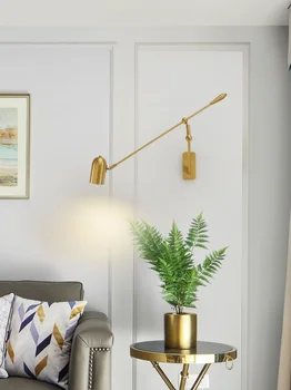 Промишлен Ретро led монтиране на светлина с регулируем ъгъл на наклона, Нощна лампа за четене в спалнята, за украса на хола, железни стенни лампи за кабинета