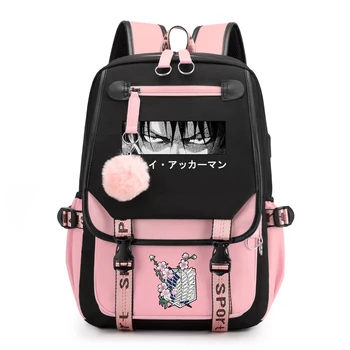 Раници Manga Attack on Титан 2023 Новата модерна училищна чанта с цип за студенти Многофункционална дамска чанта за пазаруване с голям капацитет