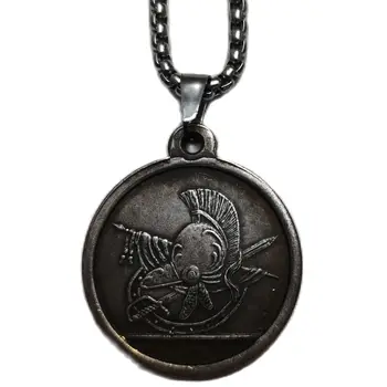 Реколта висулка във формата на древна монета, със сребърно покритие мъжки/Дамски Колиета, Бижута P0048