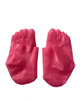 Розови латексови чорапи с пет пръста Размер M
