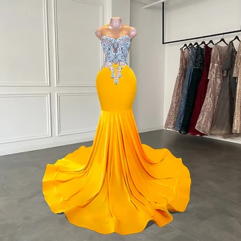 Сексуалното приталенное рокля в стил Русалка от прозрачна мрежа, расшитое мъниста, Златното, от ликра, черна, дълга рокля за абитуриентски бал за момичета 2023