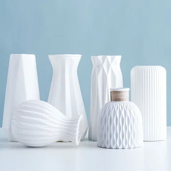 Скандинавска ваза, модерен и устойчив на падане на пластмасови ваза, саксия, Кошница за пазаруване, декорация за дома, Цветя договореност, Украса за хол