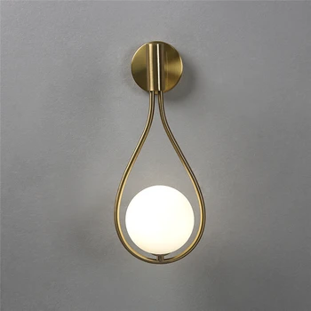 Скандинавски led луксозен стенен лампа Декор за хола Метална мода Модерен минималистичен малка странична лампа, с монтиран на стената лампа Осветление за спалня