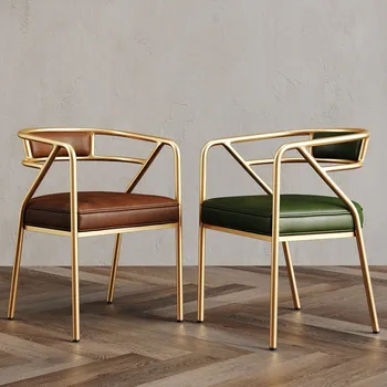 Скандинавските трапезни столове за всекидневна, Модерен и луксозен Салон, Ергономични Кожени столове за Спални, златни крака, Дизайнерски Мебели за масата за хранене Cadeira