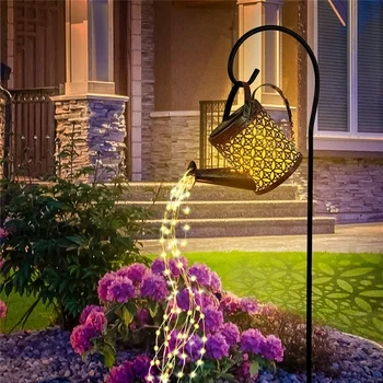 Слънчевата лейка, окачена лампа с водопад, водоустойчив led светлина за душата, за осветление, градина, декорация на двора