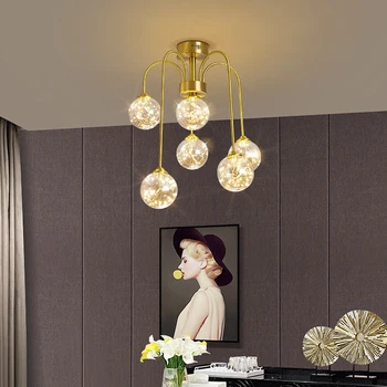 Спалня с led осветление от мед, топла и романтична, в скандинавски стил, прост, модерен, лампа, луксозен мрежест червена лампа за ресторант, фенери