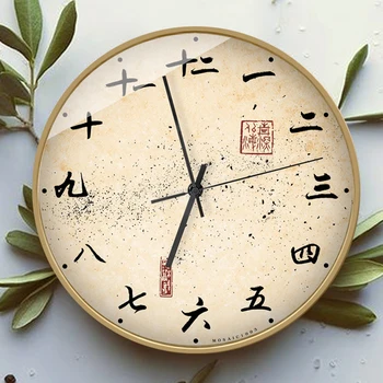 стенен декор Японски стенни часовници класическо ретро Република Китай четка китайски герой индивидуалност изкуството на творчеството на тихо