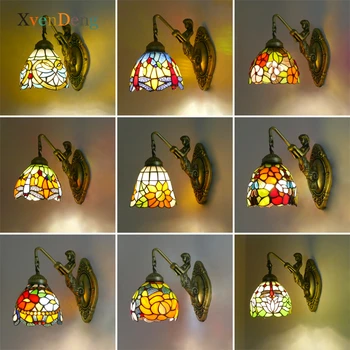 Стенен лампа от витражного стъкло Tiffany за всекидневната, винтажное стенни аплици 