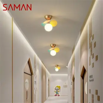 Тавана лампа SAMAN Nordic LED Macaroon Модерна лампа за коридора и спалнята 110-220 Волта осветителни Тела