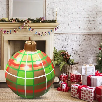 Творчески надуваема топка декорации от PVC 60 см, водоустойчив големи Коледни топки, коледни украшения, здрав за вътрешна външна украса