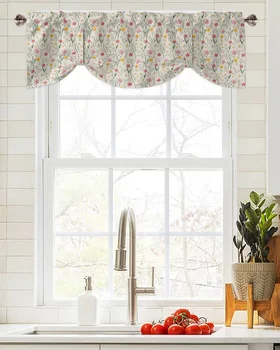 Текстура цветя и зеленина, душ завеса на прозореца, хол, кухненски шкаф, престилката, корниз, джобен балдахин