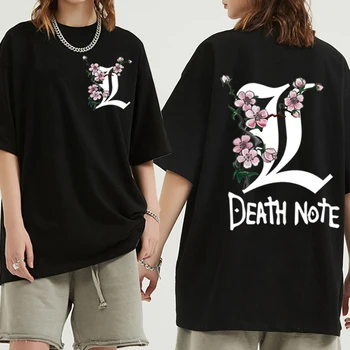 Тениска с логото на Death Note, популярното японско аниме, подарък със стил харадзюку, студентски ежедневни ризи в стил хип-хоп