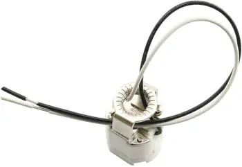 Титуляр лампи E11 Мини-канделябр E11 с керамично винтовым цокъл, държач за халогенна лампа с 8-инчов кабелни изводи
