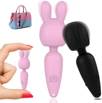 Точка G USB зареждане 10 честотен мини-вибратор под формата на куршуми със заек, стимулатор на клитора, мини преносим масаж, забавна играчка за възрастни за жени