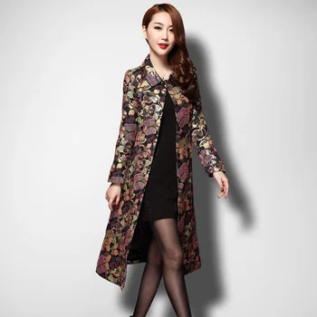 Тренч за жени, дълги палта в китайски стил, дамски зимни есенни трендови модели 2019, женски топло тренчкот KK2550
