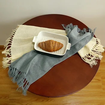 Тъканта салфетка с пискюли в скандинавски стил, кухненска салфетка за печене в западен стил, декоративна тъкан, чаена салфетка