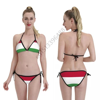 Унгарски флаг 3D Печатни Бикини Mujer Бански костюми Женски Бански Комплект Микро Бикини Лято Бански костюм, плажно облекло