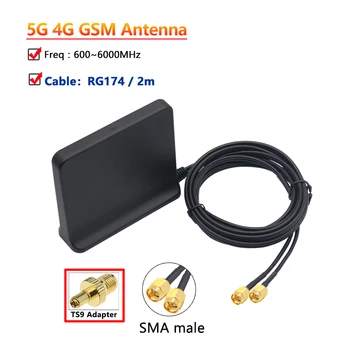 Усилване на сигнала, 5G и 4G LTE 3G GSM Антена Mimo С Висок Коефициент на Усилване 12dbi 600 ~ 6000 Mhz Външна Антена Omni WiFi С Жак TS9 SMA За Рутер