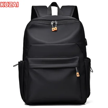Училищен раница KUZAI, университетски, училищни чанти за момчета, водоустойчив лесен случайни раница за пътуване, мъжка чанта за лаптоп 14 